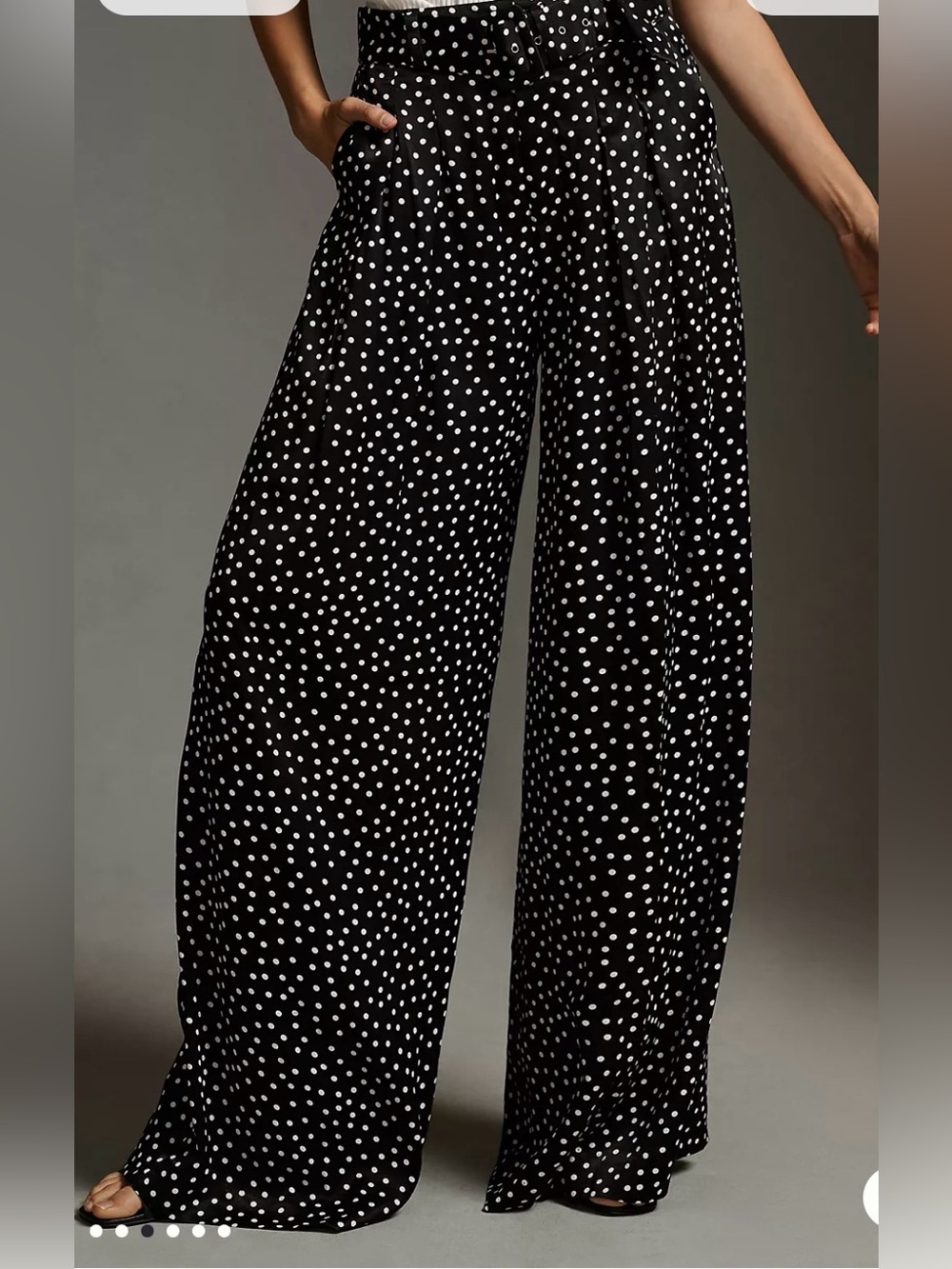 The Avery Pleated Wide-Leg Trousers by Maeve: Printed Edition PETITE